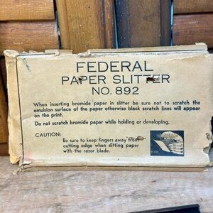 RARE FIND Vintage Metal Federal Bromide Paper Slitter Cutter No. 892